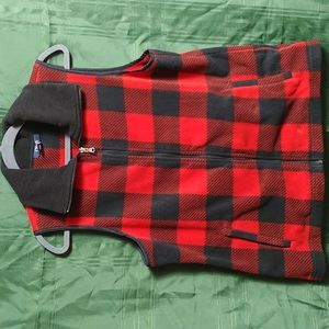 Chaps Sport Buffalo Plaid Sleeveless Fleece Vest Women's